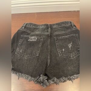 nwot free people cutoff Distressed Black Denim jean Shorts 30